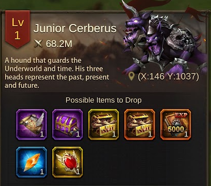 Event Cerberus Level 1 Menu