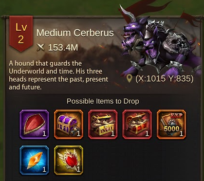 Event Cerberus Level 2 Menu