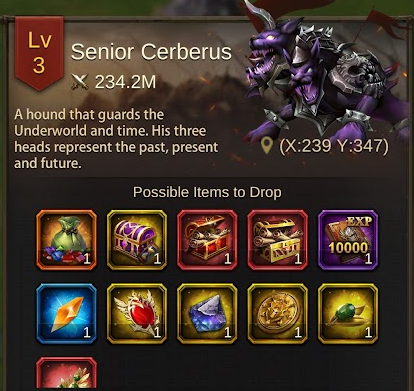 Event Cerberus Level 3 Menu